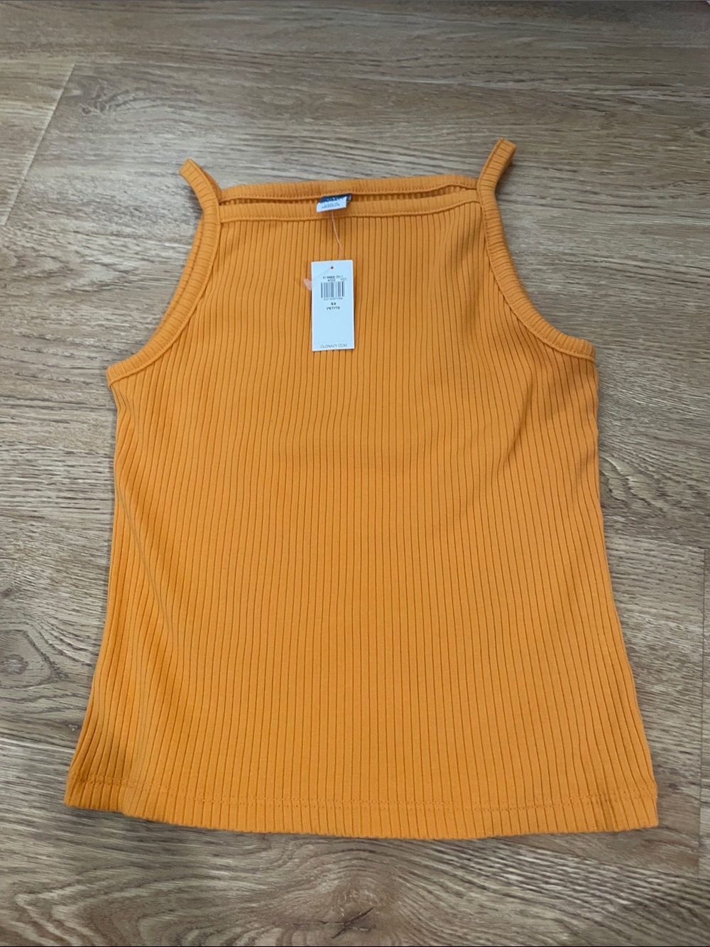 Old Navy Orange Ribbed Square-Halter Tank Top